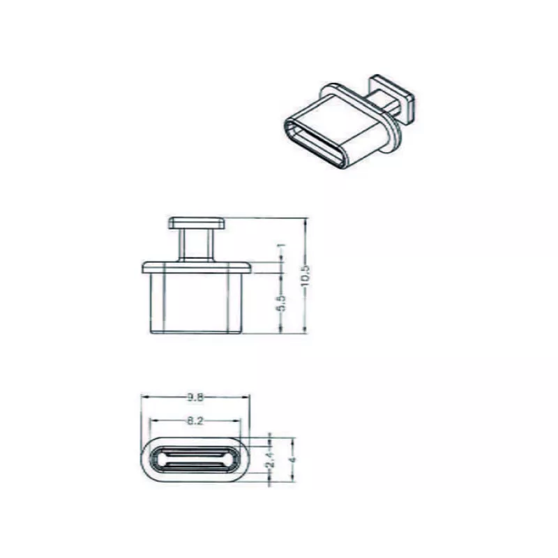 Ligzdas drošības vāciņš DeLOCK 64013 USB Type-C Melns