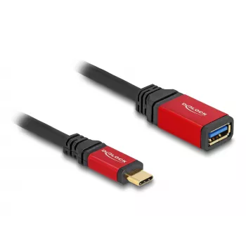 USB adapteris DeLOCK 60172 USB Type-C vīrišķais uz USB Type-A sievišķo 10 Gbps 15 cm sarkans metāls