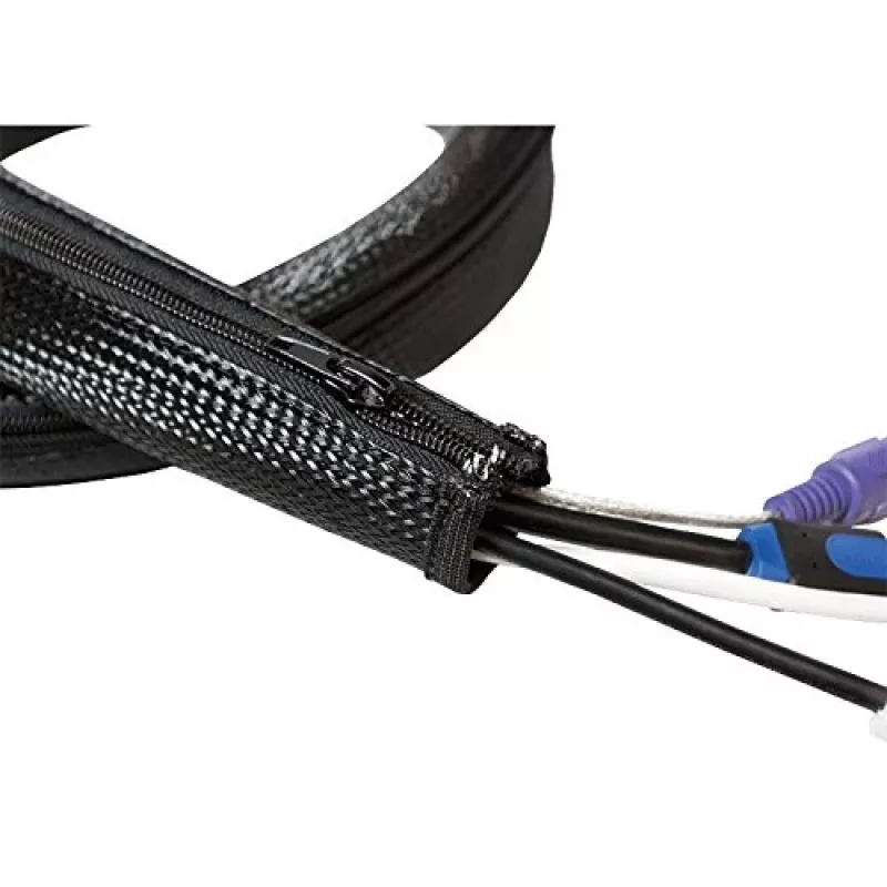LOGILINK KAB0047 LOGILINK Elastīgs kabeļu organizators ar rāvējslēdzēju, melns, 2 m
