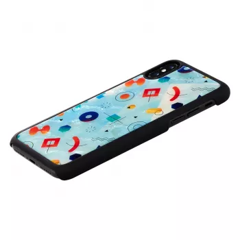 Viedtālruņa maciņš iKins iPhone XS / XS Max melnā akmens dizainā, aizsargājošs aizmugures vāciņš