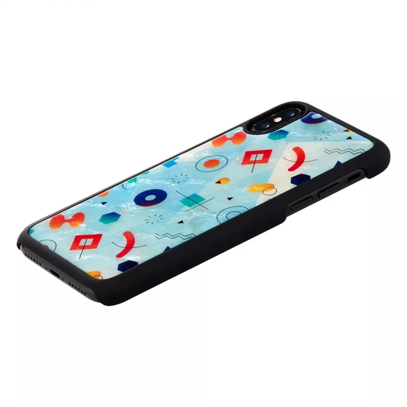 Viedtālruņa maciņš iKins iPhone XS / XS Max melnā akmens dizainā, aizsargājošs aizmugures vāciņš