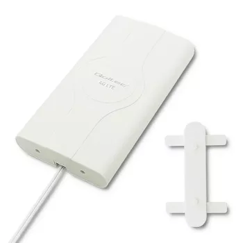 Daudzvirzienu antena QOLTEC 57013, 0.6–2.7 GHz, 30 dBi, vertikālā polarizācija, 50 Ω, balts ABS korpuss