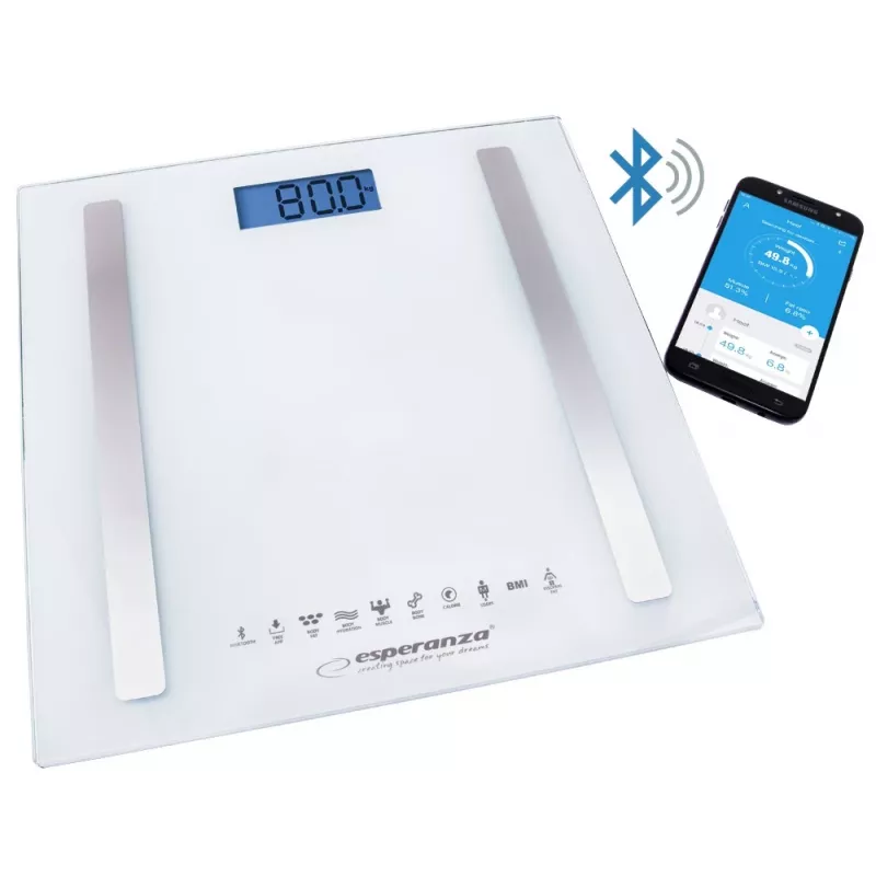 Esperanza EBS016W personīgie svari Square White Electronic personīgie svari