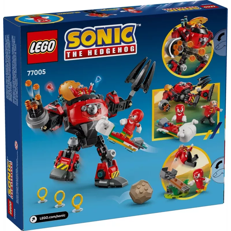 LEGO konstruktora komplekts Sonic the Hedgehog 77005 Knuckles vs Dr Eggman Egg Crusher Mech, 350 gab., vecums 8+