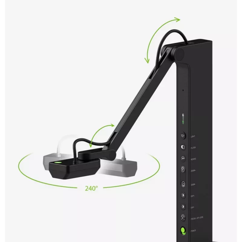 Dokumentu kamera IPEVO VZ‑R ULTRA (13 MP, 25.4 / 3.06 mm CMOS, USB‑C, HDMI, melna)