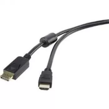 DisplayPort–HDMI video/audio kabelis Renkforce 1,8 m — Digitāls savienojums no DP avota uz HDMI displeju