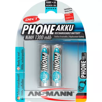 Ansmann Phone DECT NiMH akumulators, (AA), 1300 mAh, 2 gab. iepakojums (5030802)