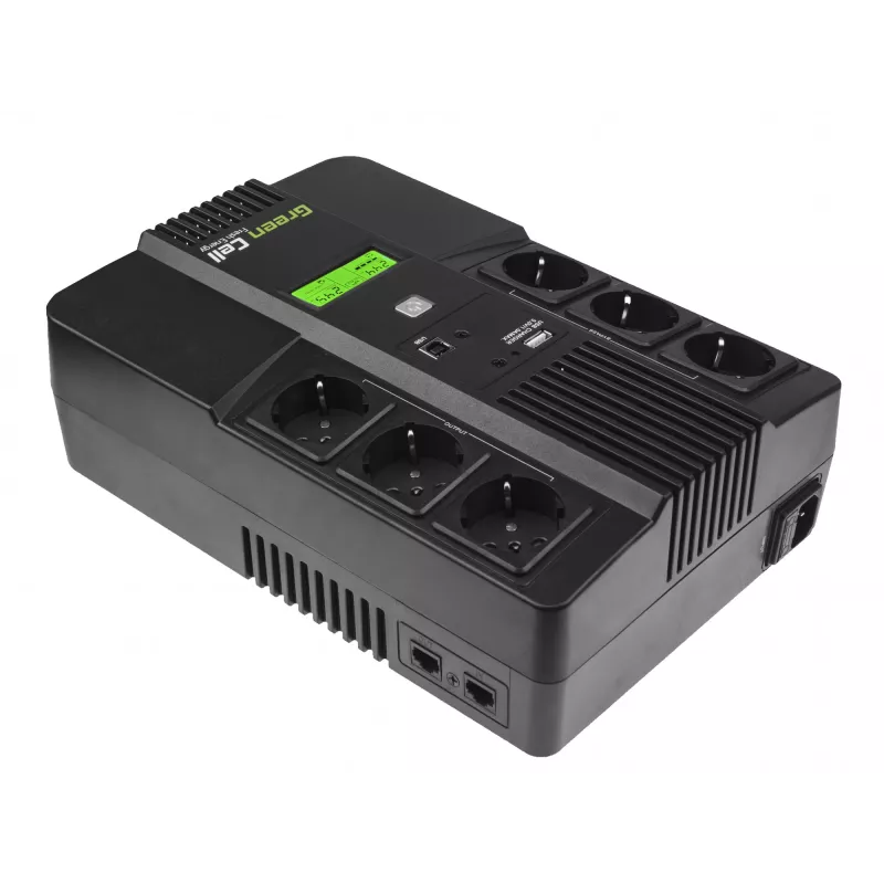 Green Cell AiO 800VA LCD nepārtrauktās barošanas avots (UPS) Line-Interactive 0.8 kVA 480 W 6 AC kontaktligzdas