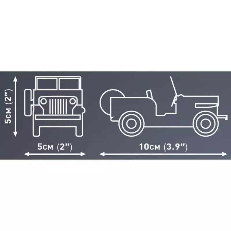 Cobi konstrukciju rotaļlieta Jeep Willys CJ-2A zaļš modelis 24517 – ķieģeļu būvēšanas komplekts