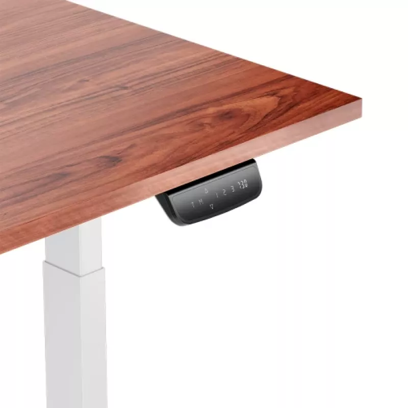 Regulējama augstuma galds Up Up Bjorn balta, galda virsma M Dark Walnut