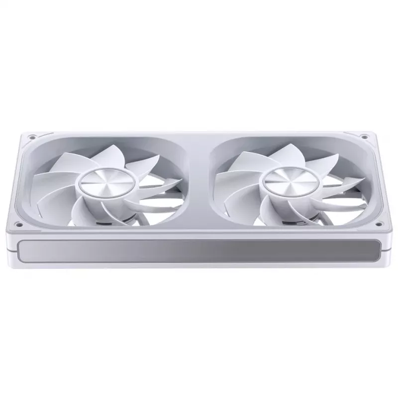 240mm ARGB Infinity Mirror ventilators Jonsbo ZA-240 balts, divi 120mm ventilatori, PWM atbalsts