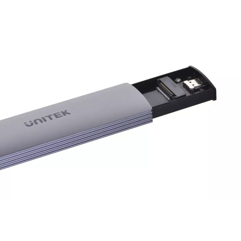 M.2 SSD korpuss Unitek uDrive Pelēks — M.2 (2230/2242/2260/2280), NVMe/SATA III, USB-C 10 Gbit/s, alumīnijs