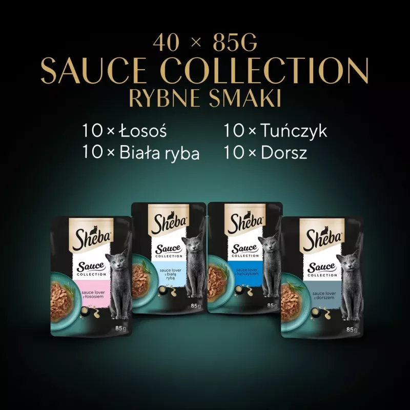 SHEBA Sauce Collection Fish flavors collection - mitrā kaķu barība - 40x85 g