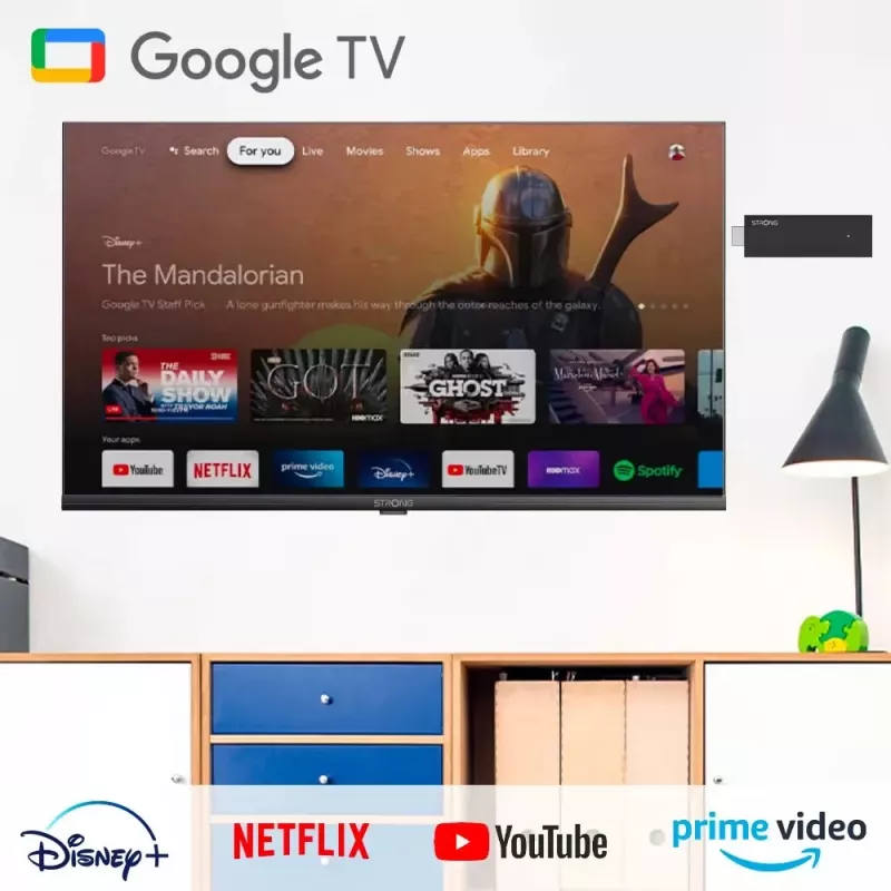 Strong SRT 41 Smart TV dongle HDMI 4K Ultra HD Android Melns