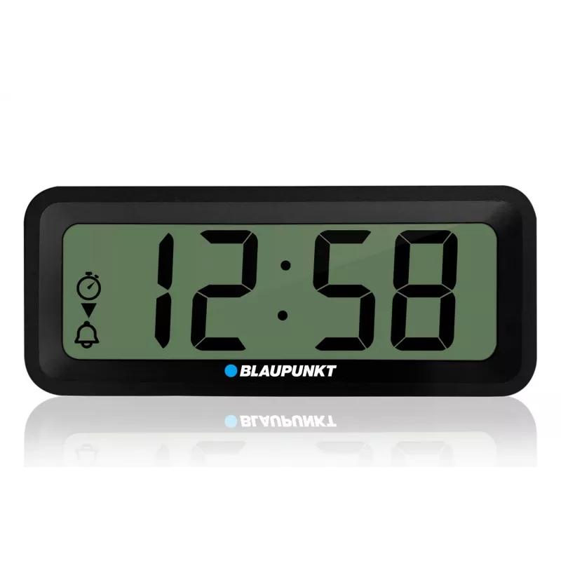 BLAUPUNKT elektroniskais aksesuārs CL04BK — melns kompakts pulkstenis ar termometru, mitruma indikatoru, kalendāru, modinātāju, snaudas funkciju, AAA bateriju