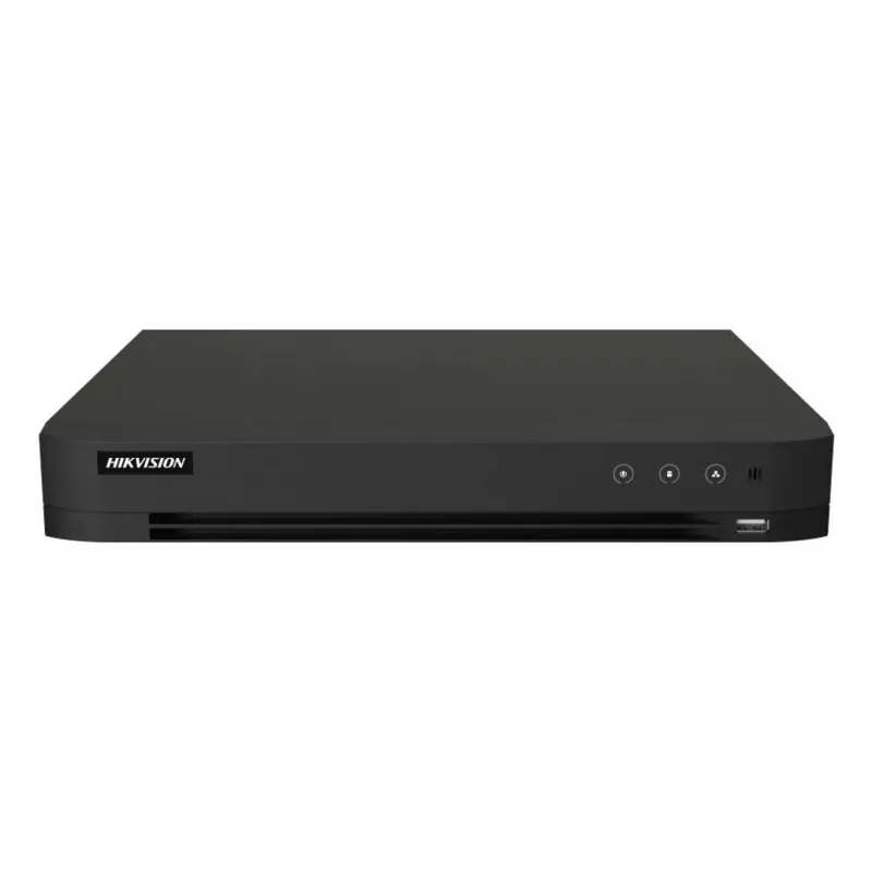 DVR Hikvision Pro Series 8 kanālu 5 MP 1U H.265 AcuSense, 8 ieejas, Gigabit Ethernet, 12 TB HDD, 12 V, 24 W