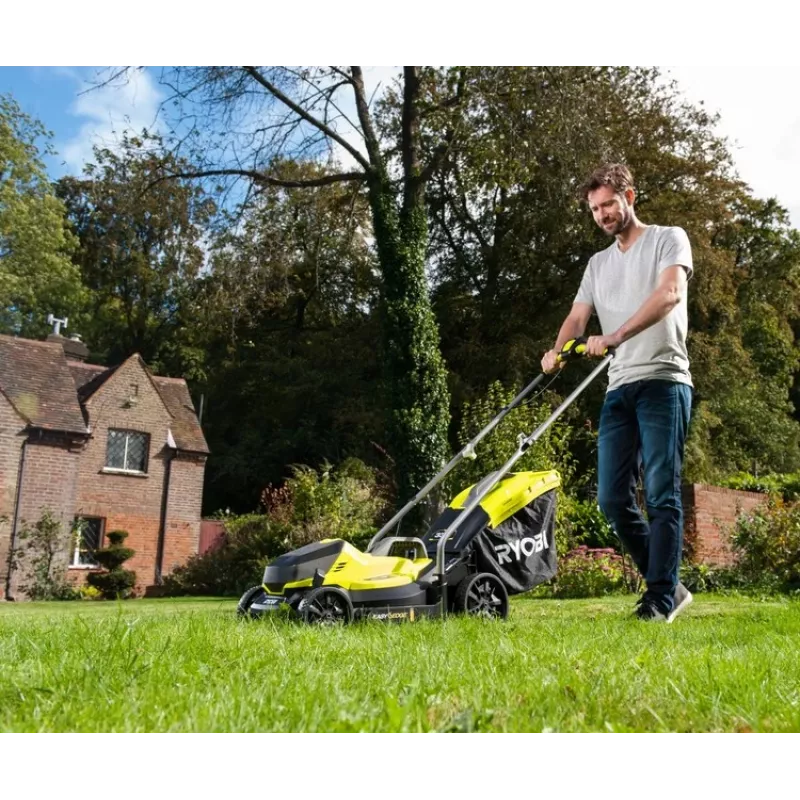 Ryobi RLM18X33B40 zāles pļāvējs Stumjamais zāles pļāvējs Akumulators Melns, Zaļš