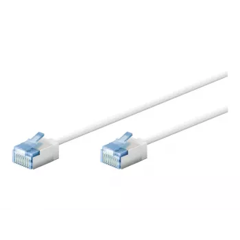 Goobay 74326 Īpaši elastīgs CAT 6A savienojuma kabelis, plāns, U/FTP, 0,15 m, balts | Goobay