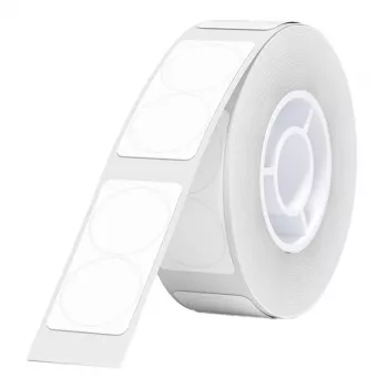 Niimbot termo uzlīmju rullis T 14 x 28 mm, 220 baltas apaļas uzlīmes, saderīgs ar D sērijas un H1S sērijas printeriem