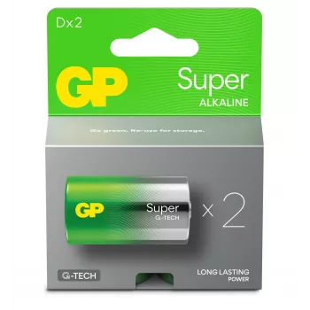 GP Batteries GPPCA13AS130 Mono (D)-baterija, sārmu-mangāna, 1,5 V, 2 gab. (03013AETA-B2)