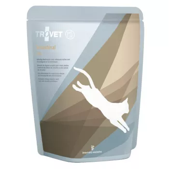 Mitrā kaķu barība TROVET Intestinal FRD 85 g — veterinārā diēta zarnu atbalstam, vista, olbaltumvielas 8%, tauki 5%, mitrums 80%