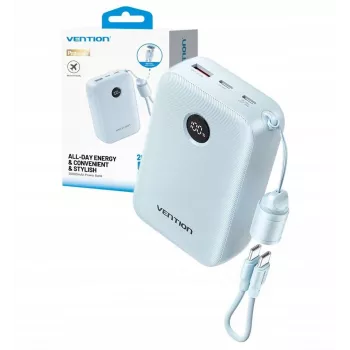 Ārējais akumulators Vention FKBL0-C 20000 mAh, 2x USB-C + 1x USB-A, zils