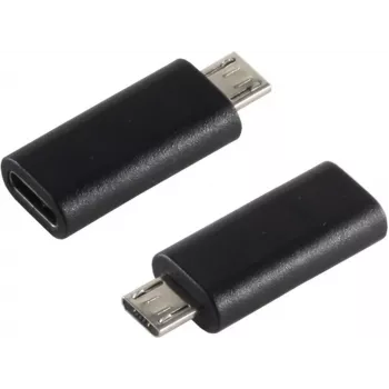Kabeļa savienotāja pārveidotājs S/CONN 14-05019 USB 2.0 MicroB USB 3.1 C Melns