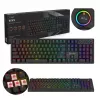 Mehāniskā spēļu tastatūra SAVIO STYX Outemu Red — pilna izmēra 104 taustiņu USB vadu, RGB, ANSI US International, 1,5 m, melna