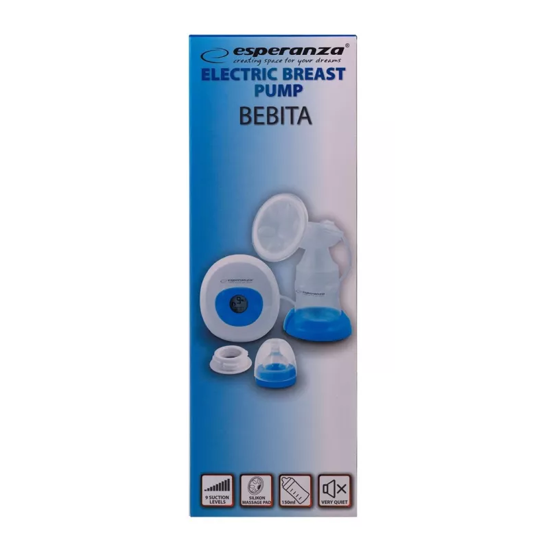 Krūšu sūknis ESPERANZA ECM001B elektronisks, tilpums 1550 ml, maiņstrāva/baterija