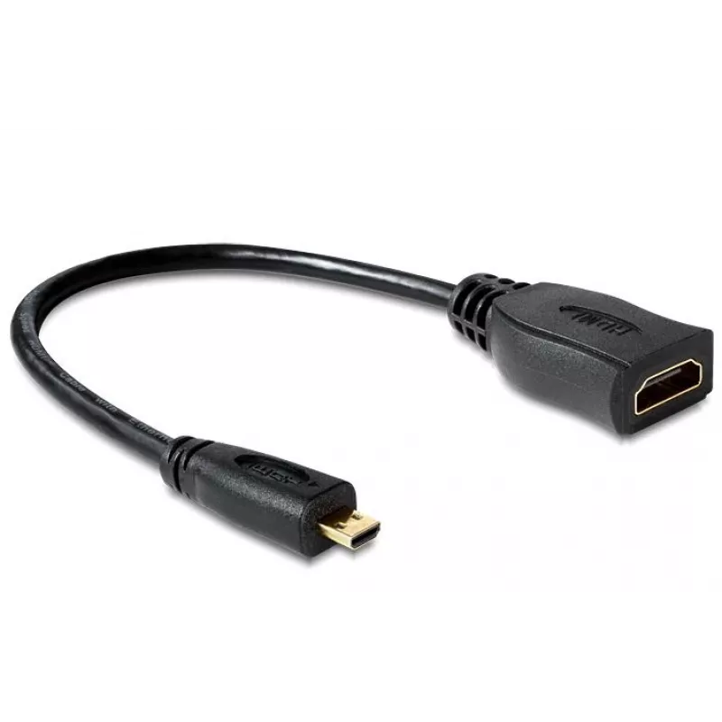 HDMI kabelis DeLOCK 65391 0.23 m A tipa uz D tipu melns