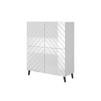 Plauktu sistēma cama meble ABETO 100.5 x 40 x 121.5 cm balta/spīdīgi balta, grīdas skapis pie sienas