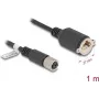 Tīkla kabelis DeLOCK M12 kabelis X-kodēts 8 kontaktu ligzda uz RJ45 ligzdu Cat.6A 1 m melns