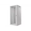 Lanberg pie sienas stiprināms montāžas statīva skapis 19 inch 27U 600x600 mm pelēks (stikla durvis)