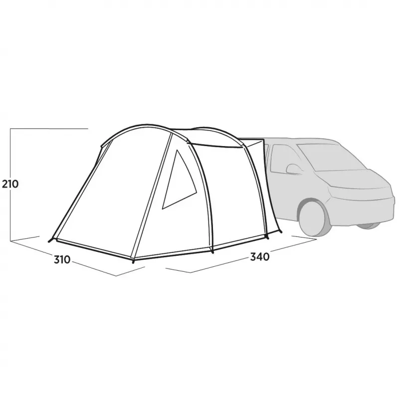 Easy Camp Eidfjord pelēka tuneļveida nojume, 2025. gada modelis