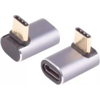 USB-C adapteris ShiverPeaks 14-05037 4.0 90° leņķis, taisnleņķa USB-C savienotājs