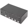 KVM slēdzis Digitus DS-12883 4-portu ar dubulto displeju 4K HDMI USB