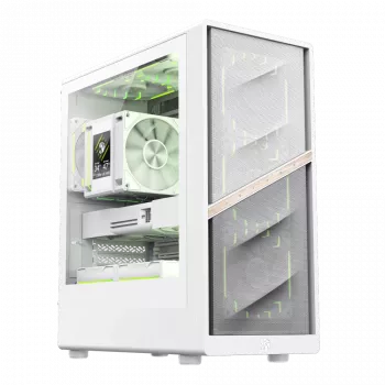 Gamemax korpuss | AERIS 330 MW | Balts | Mini Tower | Barošanas bloks nav iekļauts