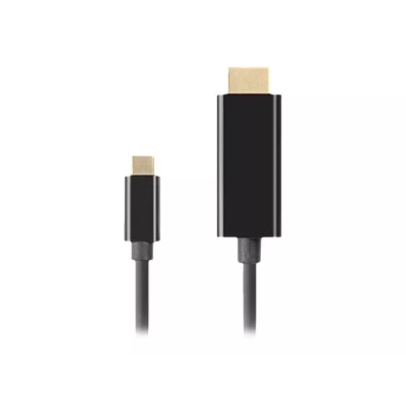 Video kabeļa adapteris LANBERG CA-CMHD-10CU-0030-BK, USB Type-C uz HDMI 2.0, 3 m, 18 Gbit/s, 4K