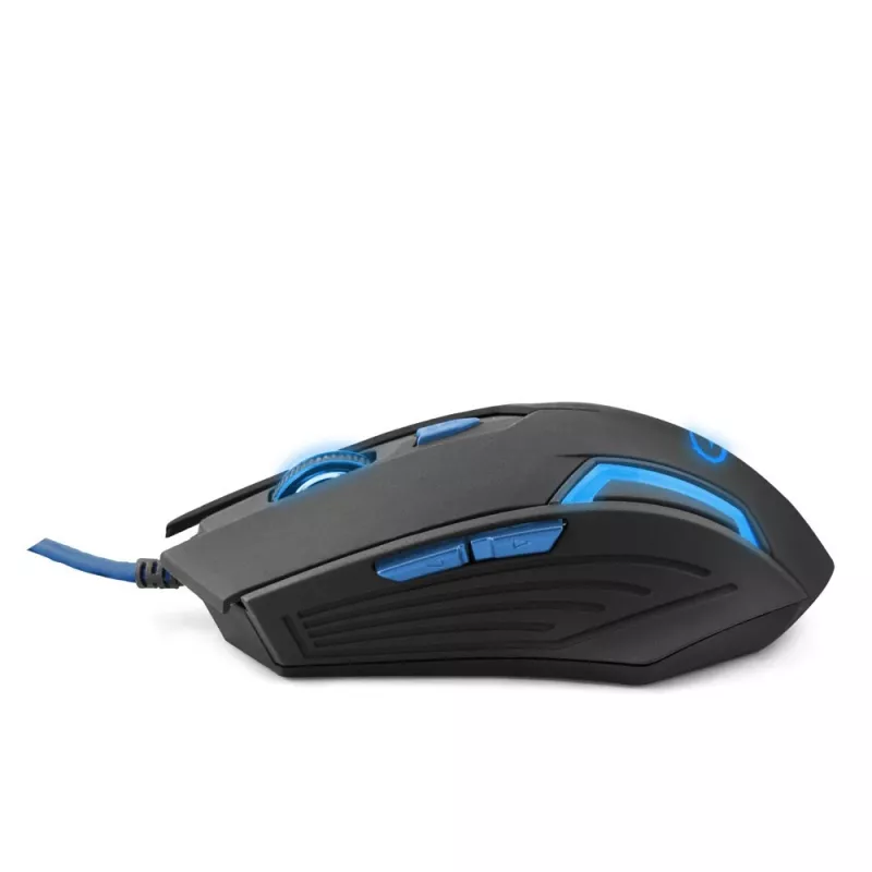 Esperanza MX205 FIGHTER - Pele - USB - Zila - Hiiri - Optiskā - 6 pogas - Melna