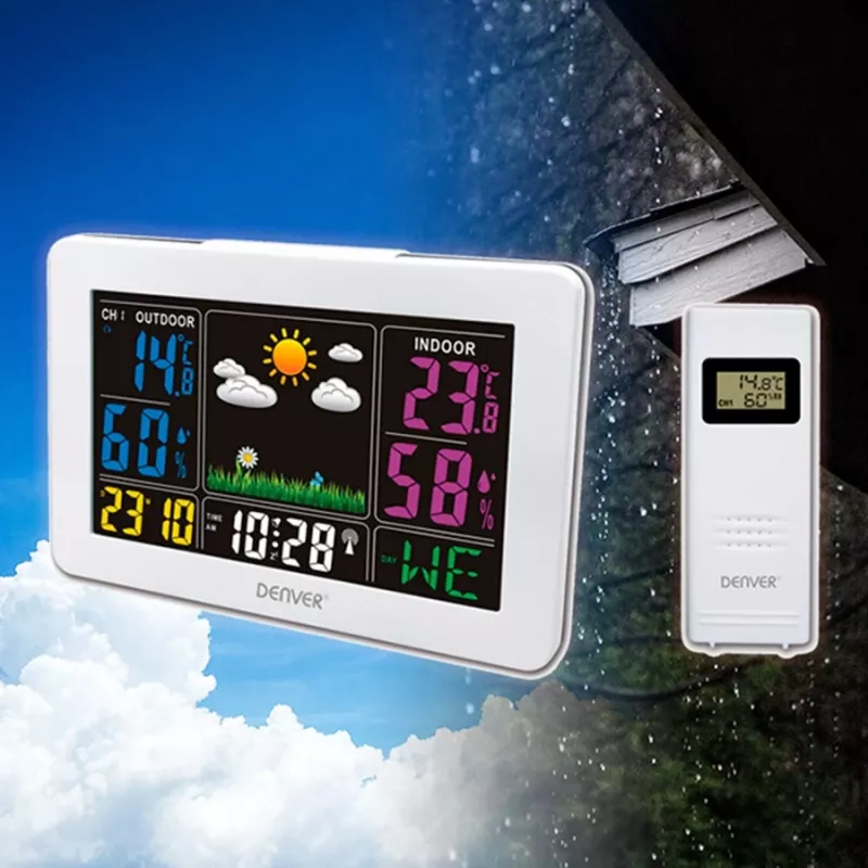 Digitālā meteoroloģiskā stacija Denver WS-540balta
