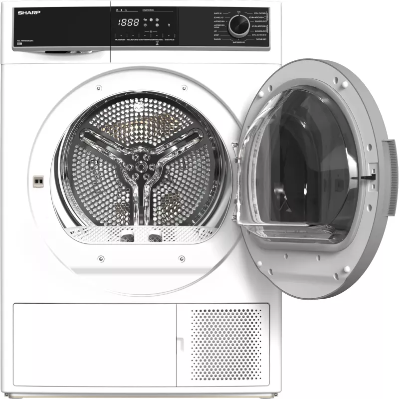 Sharp KD-HHH8S8GW3-DE veļas žāvētājs Brīvstāvoša Ielādēšana no priekšas 8 kg Balts