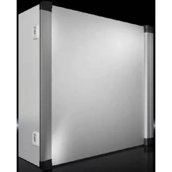 Apvalku skapis Rittal AX 6315.650 — pie sienas montējams instalācijas skapis 210×600×600 mm, tērauds/alumīnijs/plastmasa, gaiši pelēks