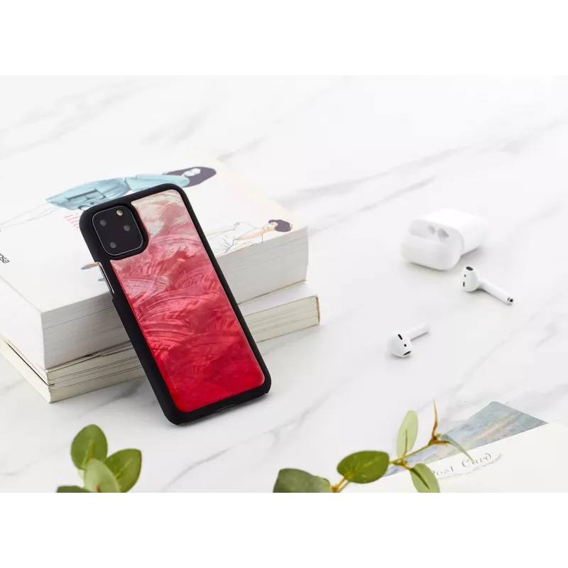 Viedtālruņa maciņš iKins iPhone 11 Pro — rozā ezers un melns divkrāsu aizsargapvalks