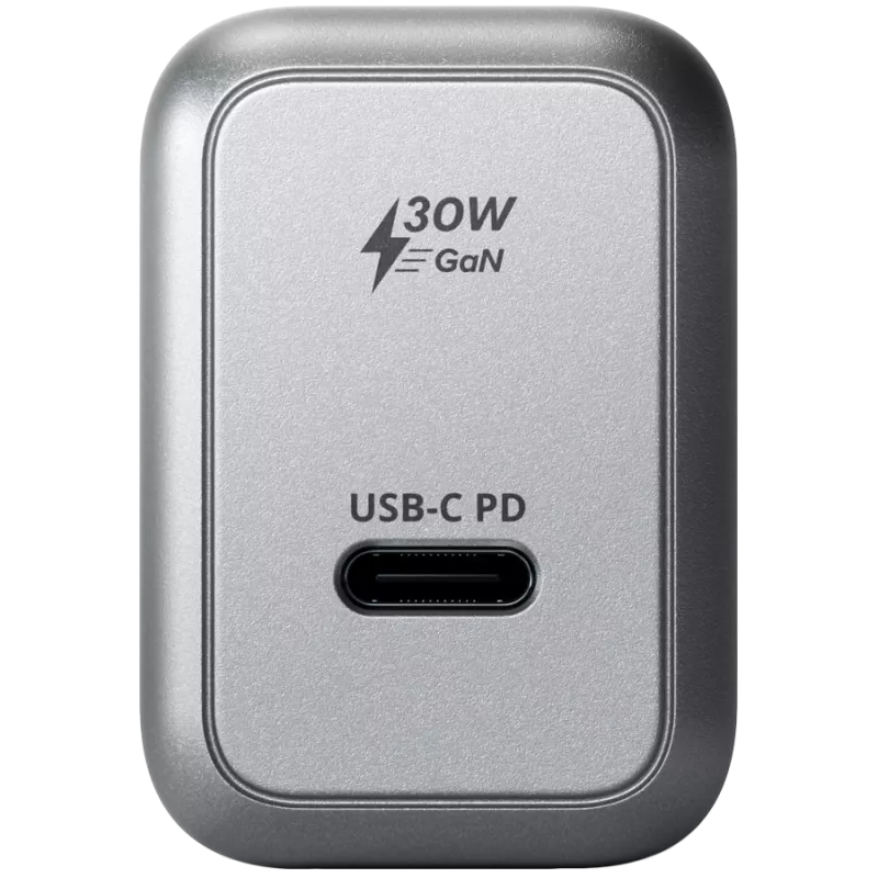 Mobilās ierīces lādētājs Satechi ST-UC30WCM-EU — Universāls iekštelpu maiņstrāvas lādētājs ar 1× USB-C, melns/sudraba