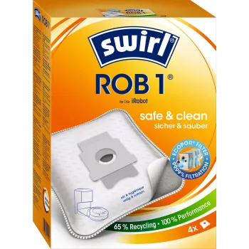 Putekļsūcēja putekļu maisiņi SWIRL EcoPor ROB1, saderīgi rezerves maisiņi dažādiem putekļsūcējiem, papīra mikrofiltrs, 5 gab. iepakojumā