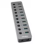 Adapter USB Type-A 3.0 - 10 x USB 3.0 ar slēdžiem