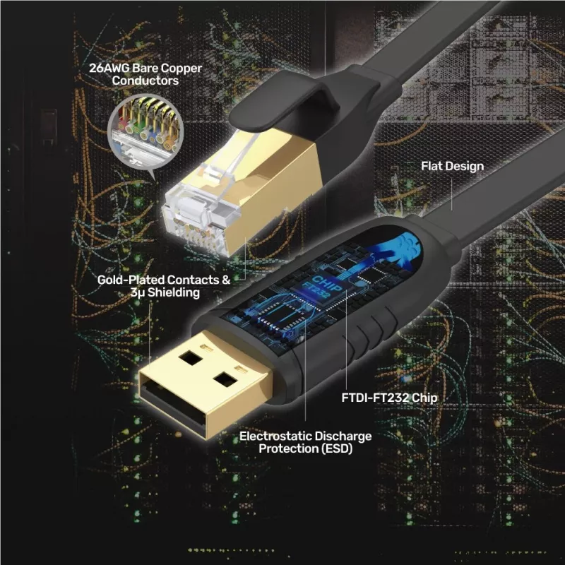 UNITEK Y-SP02001B tīkla kabelis melns 18 m