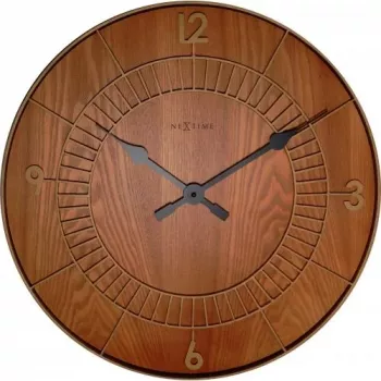 NeXtime pulkstenis 3113br Wood Round, Ø50 cm, pie sienas stiprināms, brūns