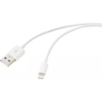 Renkforce USB kabelis USB 2.0 USB-A spraudnis, Apple Lightning spraudnis 2.00 m balts (matēts) RF-5724086 (RF-5724086)