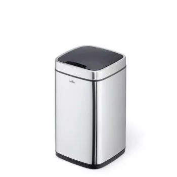 Durable TOUCH 12L taisnstūra nerūsējošā tērauda miskaste sudraba/melnā krāsā